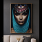 Hdc Realism Metallic Woman Portrait Print Canvas Printing Painting Created Wall Paintings Art Poster for Living Room Decor