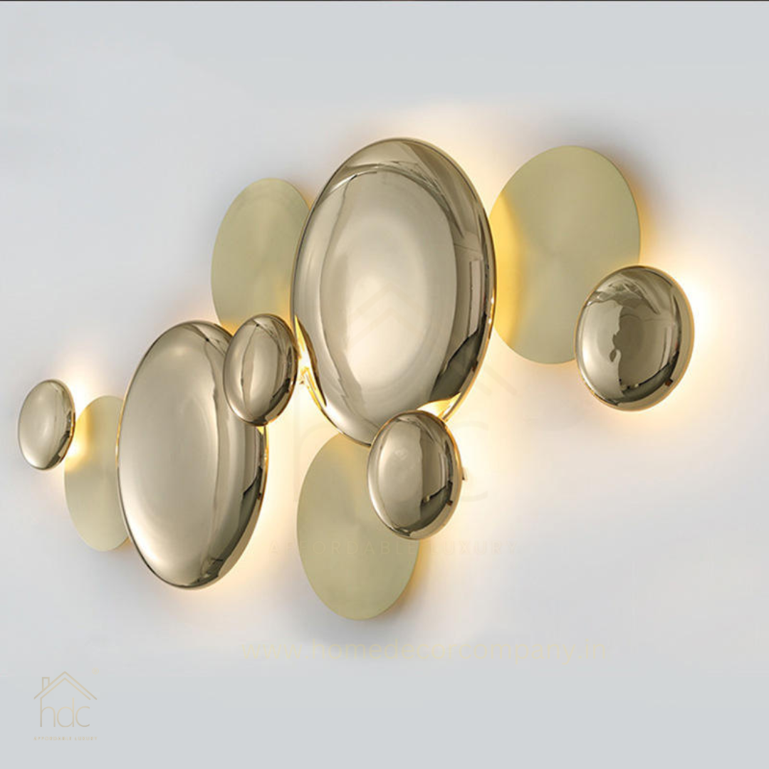 Hdc 7 Led Modern Electroplated Gold Wall Art Light - Warm White