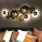 Hdc 7 Led Modern Electroplated Gold Wall Art Light - Warm White