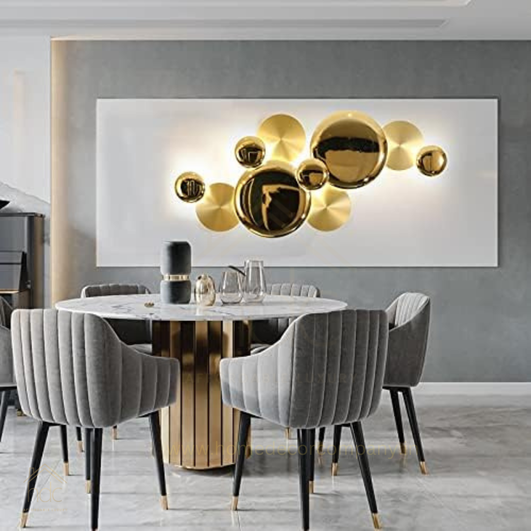 Hdc 7 Led Modern Electroplated Gold Wall Art Light - Warm White
