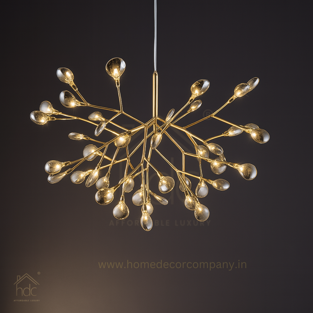 HDC Fireflies Chandeliers Ceiling Iron Indoor Lighting Smoke Gold LED Chandelier Pendant Lamp Hanging Light