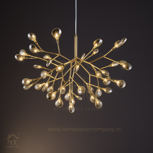 HDC Fireflies Chandeliers Ceiling Iron Indoor Lighting Smoke  Gold LED Chandelier Pendant Lamp Hanging Light