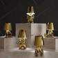 Hdc Nordic Golden/Silver Luxury Portable LED Desk Lamp Cafe Bar Restaurant Standing Stylish Little Golden Man Home Decoration Night Light