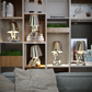 Hdc Nordic Golden/Silver Luxury Portable LED Desk Lamp Cafe Bar Restaurant Standing Stylish Little Golden Man Home Decoration Night Light