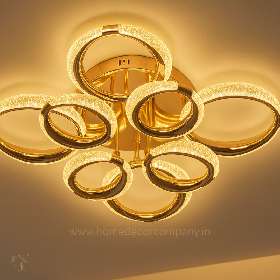 HDC Modern Minimalist Circle Ring Led Ceiling Lamp Light Luxury Acrylic Living Room Lights Lighting Bedroom Lamps Luster Fixtures