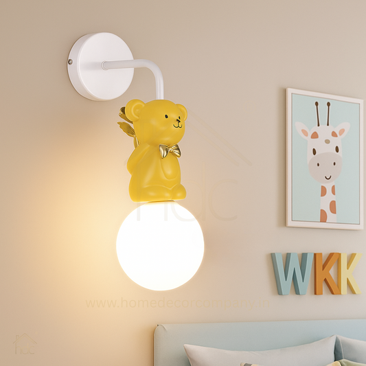 Hdc Kids’ Teddy Bear Wall Lamp LED Night Wall Scone Light For Childrens Room Bedroom Nursery Kids Lights