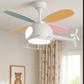 Hdc Kids’ Helicopter Ceiling Fan with LED Light Multi-Color Blades Airplane Chandelier