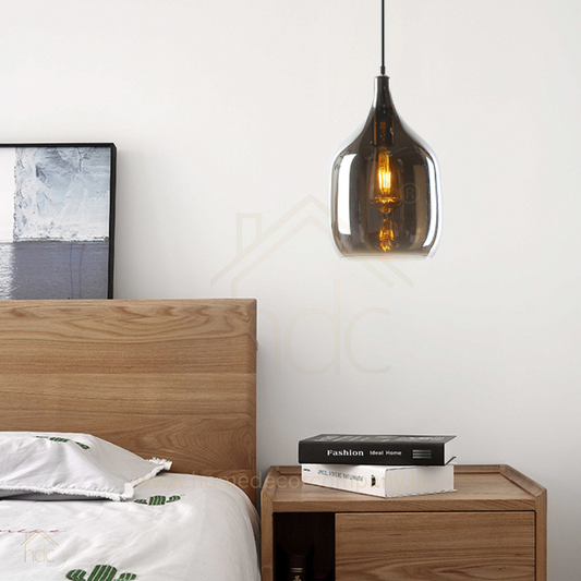 HDC Led 1-Light Grey Hanging Pendant Ceiling For Bedroom