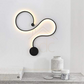 HDC Modern LED Wall Light Abstract Wave Design for Bedroom, Living Room & Accent Walls, Warm White Matte Black Finish
