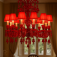 HDC 12 Lights Tier Shade Design Imperial Ruby Crystal Chandelier For Living Room