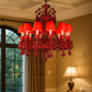 HDC 12 Lights Tier Shade Design Imperial Ruby Crystal Chandelier For Living Room