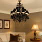 Hdc 12 Lights Black Shade Glass Italian Chandelier Ceiling Lights Hanging - Warm White