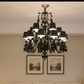 Hdc 12 Lights Black Shade Glass Italian Chandelier Ceiling Lights Hanging - Warm White