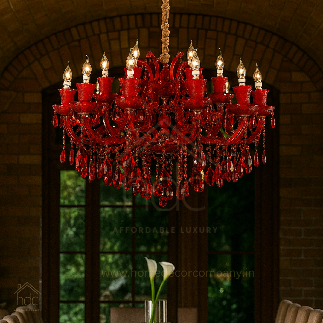 HDC 19 Lights Imperial Scarlet Crystal Italian Chandelier For Living Room