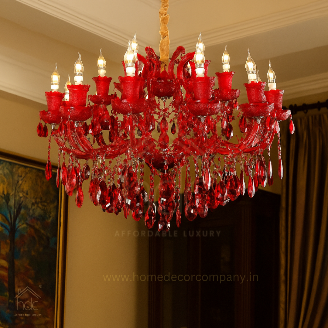 HDC 19 Lights Imperial Scarlet Crystal Italian Chandelier For Living Room