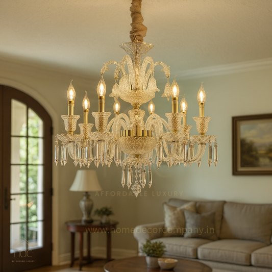 Hdc 6 Lights  Glass Italian Chandelier Ceiling Lights Hanging - Warm White