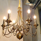 Hdc 6 Light Gold Metal Italian Chandelier Ceiling Lights Hanging - Warm White