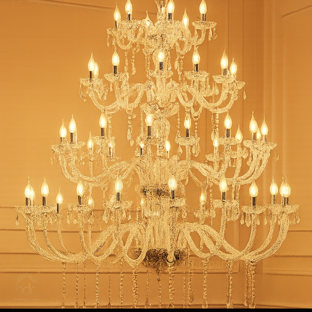 HDC 24-Light Multi-Tier Glass Imperial Crystal Majesty Italian Chandelier