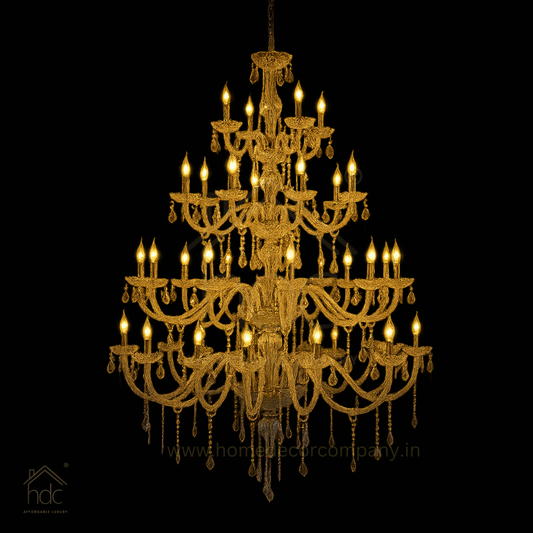HDC 24-Light Multi-Tier Glass Imperial Crystal Majesty Italian Chandelier
