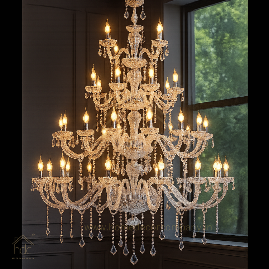 HDC 24-Light Multi-Tier Glass Imperial Crystal Majesty Italian Chandelier