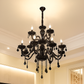 HDC 12-Light Black Glass Crystal Midnight Royale Italian Chandelier