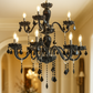 HDC 12-Light Black Glass Crystal Midnight Royale Italian Chandelier