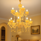 HDC 12-Light Glass Royal Grandeur Crystal Chandelier For Living Room