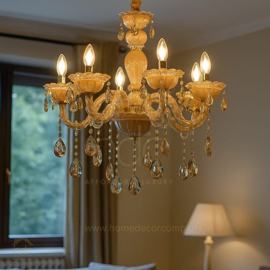 HDC 6-Light Imperial Crystal-Glass  Luxury Classic Chandelier For Living Room