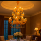 HDC 24 Lights Majestic Amber Grandeur Glass Italian Chandelier For Living Room