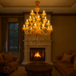 HDC 24 Lights Majestic Amber Grandeur Glass Italian Chandelier For Living Room