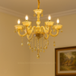 HDC 8 Lights Crystal Royale Amber Glass Italian Chandelier For Living Room