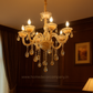 HDC 8 Lights Crystal Royale Amber Glass Italian Chandelier For Living Room