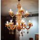HDC 12 Lights Regal Amber Glass Crown Italian Chandelier For Living Room