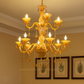 HDC 12 Lights Regal Amber Glass Crown Italian Chandelier For Living Room