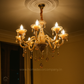 HDC 8 Lights Classic Amber Glass Italian Chandelier For Living Room