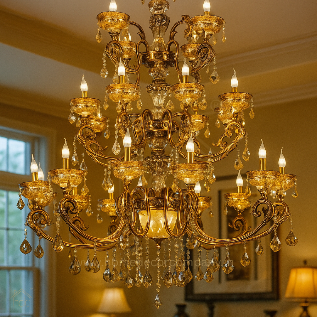 HDC 24 Lights Majestic Imperial Palace Italian Double Height Chandelier