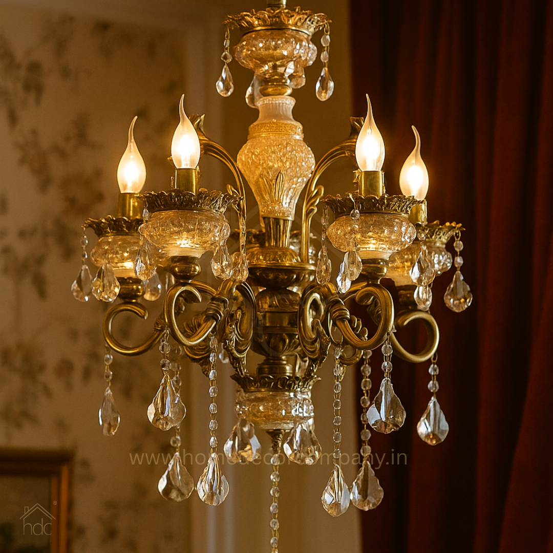 HDC 5 Lights Imperial Crystal Bloom Italian Chandelier For Living Room
