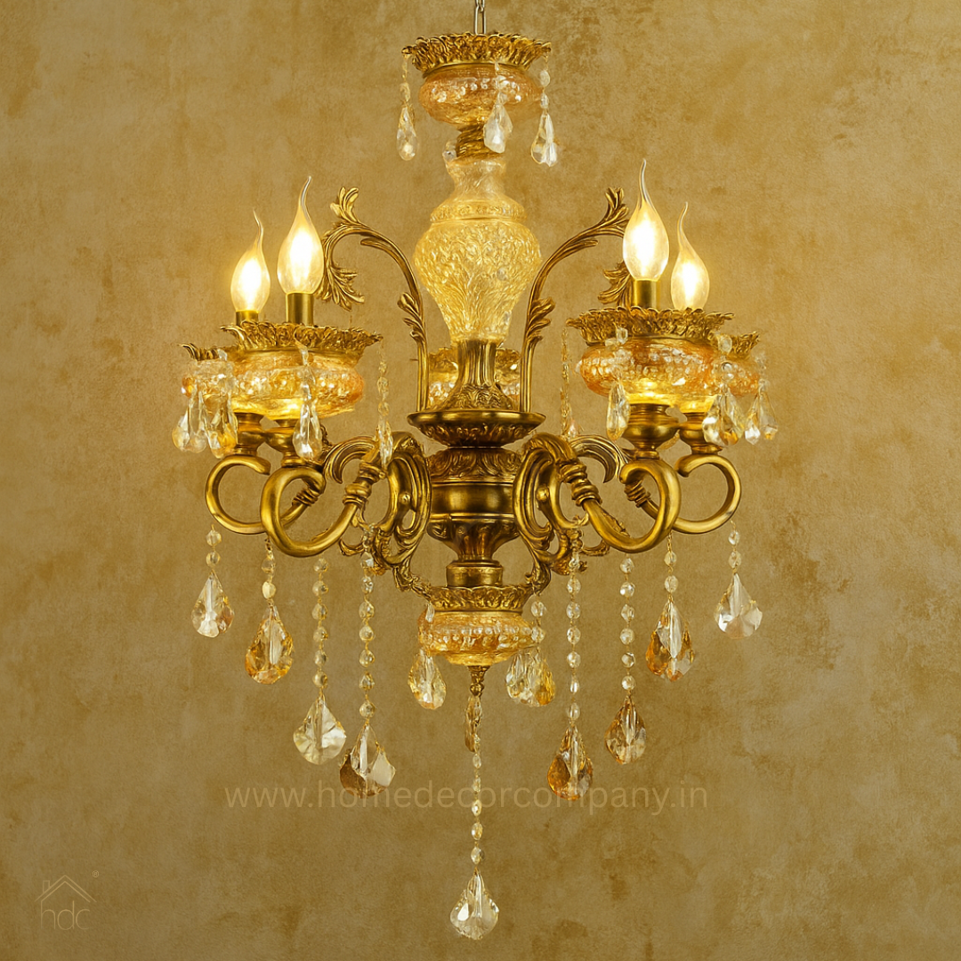 HDC 5 Lights Imperial Crystal Bloom Italian Chandelier For Living Room