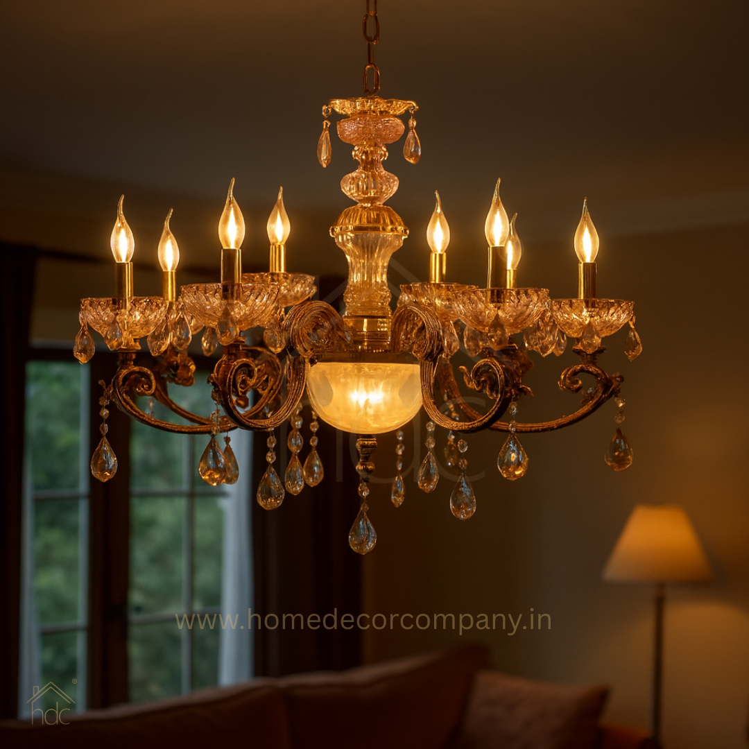 HDC 8 Lights Regal Baroque Crystal Italian Chandelier For Living Room