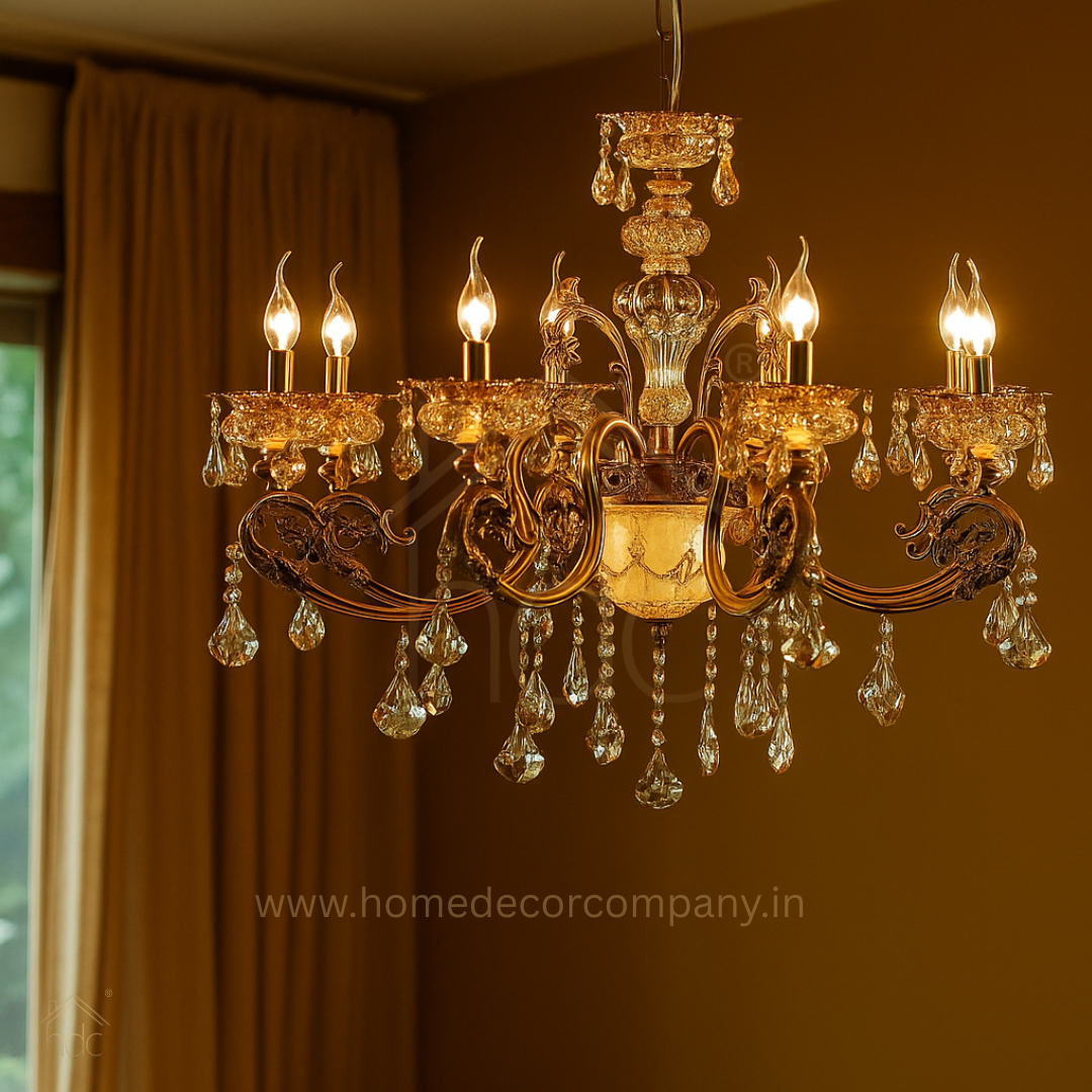 HDC 8 Lights Regal Baroque Crystal Italian Chandelier For Living Room