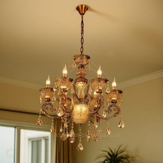 HDC 6 Lights Royal Heritage Crystal Italian Chandelier For Living Room