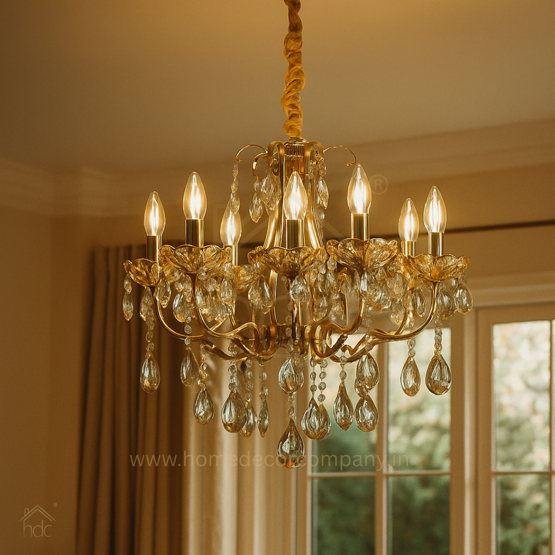 HDC 5 Lights Imperial Aurora Crystal-Gold Italian Chandelier For Living Room