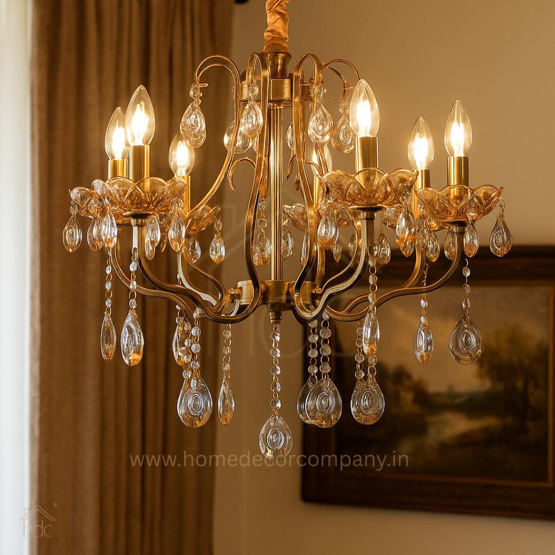 HDC 5 Lights Imperial Aurora Crystal-Gold Italian Chandelier For Living Room