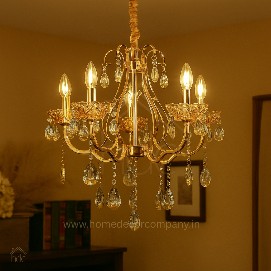 HDC 5 Lights Imperial Crystal Arc Italian Chandelier For Living Room