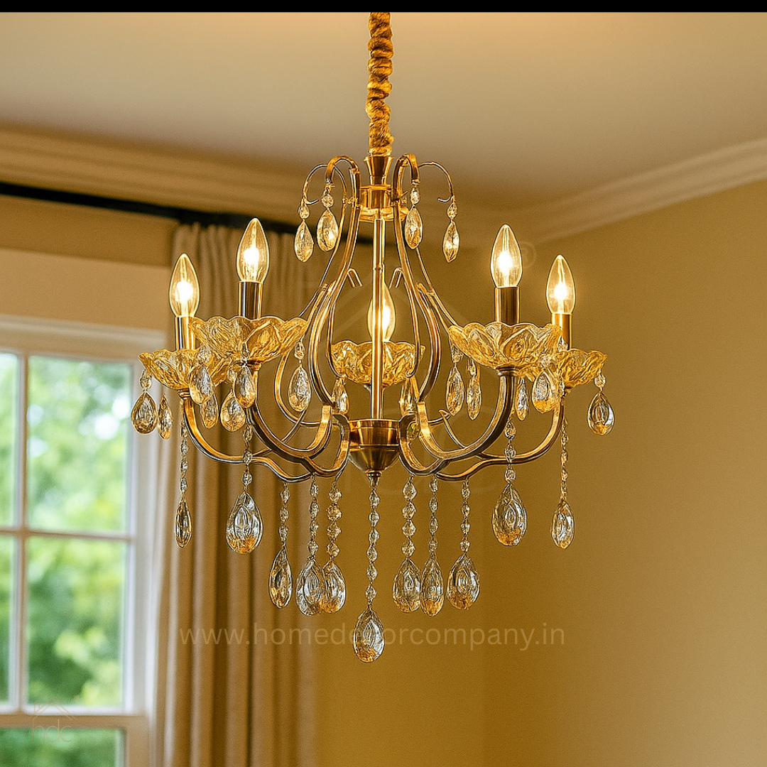 HDC 5 Lights Imperial Crystal Arc Italian Chandelier For Living Room