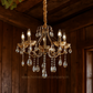 HDC 5 Lights Imperial Luxe Crystal-Draped Metal Italian Chandelier For Living Room