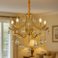HDC 5 Lights Imperial Luxe Crystal-Draped Metal Italian Chandelier For Living Room