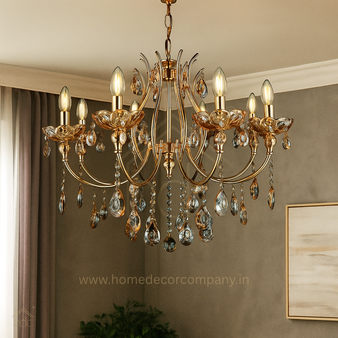 HDC 5 Lights Regal Aurora Crystal Italian Chandelier For Living Room
