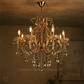 HDC 5 Lights Regal Crystal Cascade Metal Italian Chandelier For Living Room