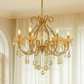 HDC 8 Lights Luxury Crystal Droplet Metal Italian Chandelier For Living Room